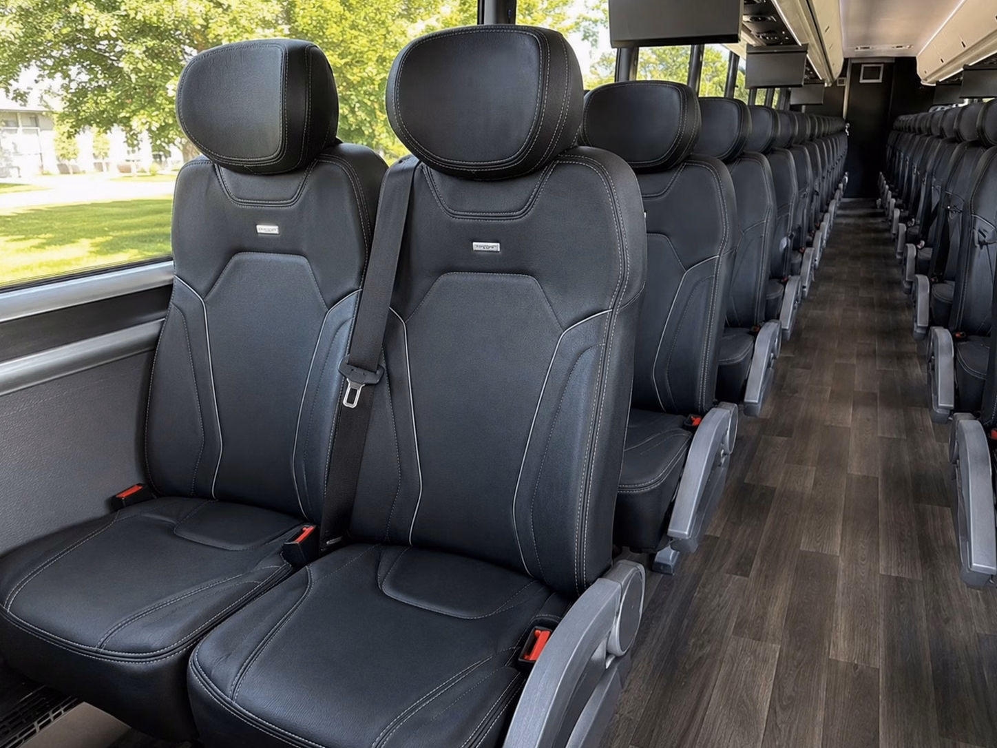 56 passenger charter bus interior
